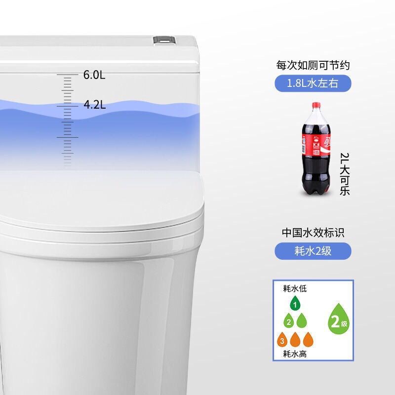 Bathroom household flush toilet, sitting toilet, silent anti-odor, super vortex large-diameter ceramic sitting toilet, large pipe for sitting toilet Specification drawing