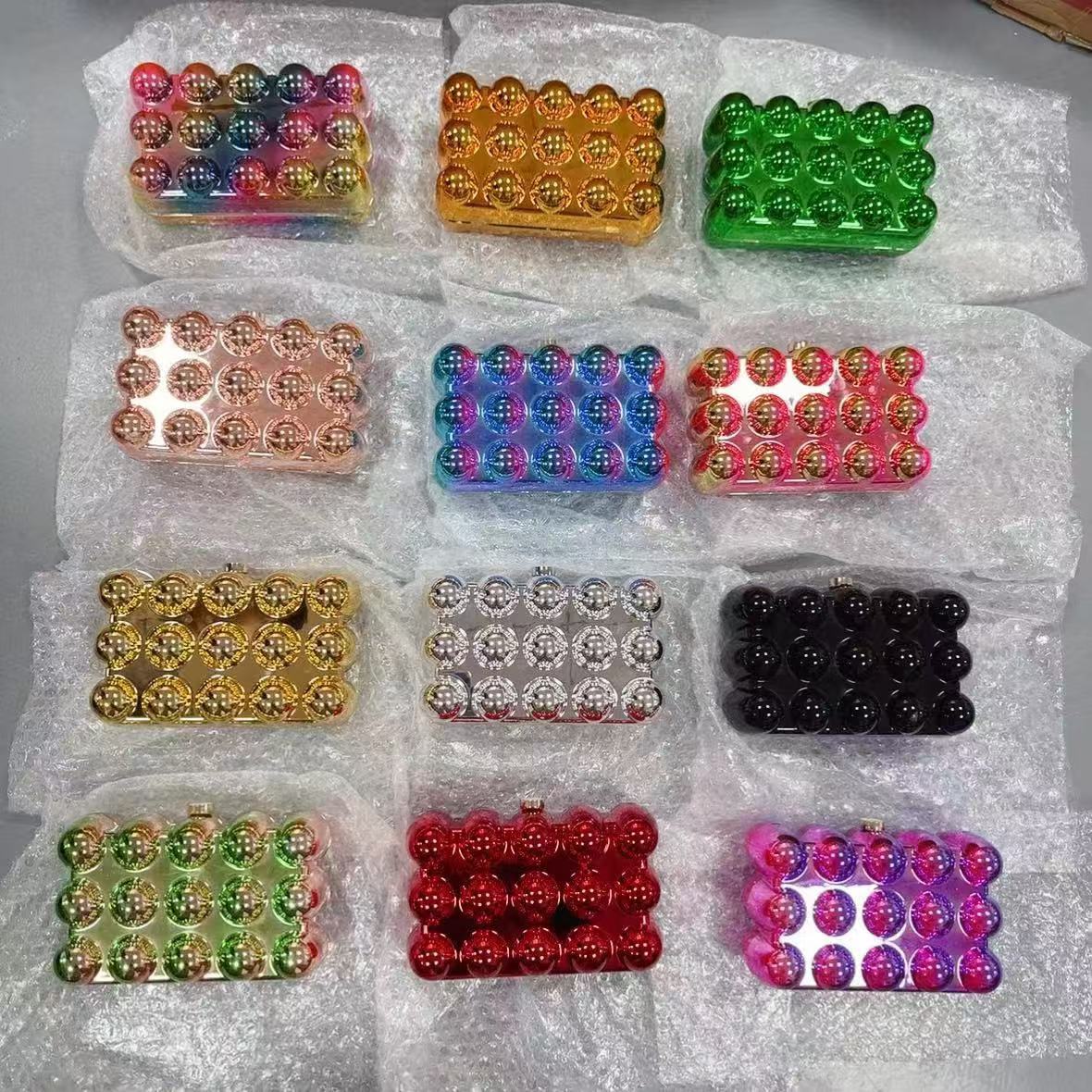 Acrylic bag 2025 new style, European and American cross-border single-shoulder fashionable design, women's chain egg box bag full figure