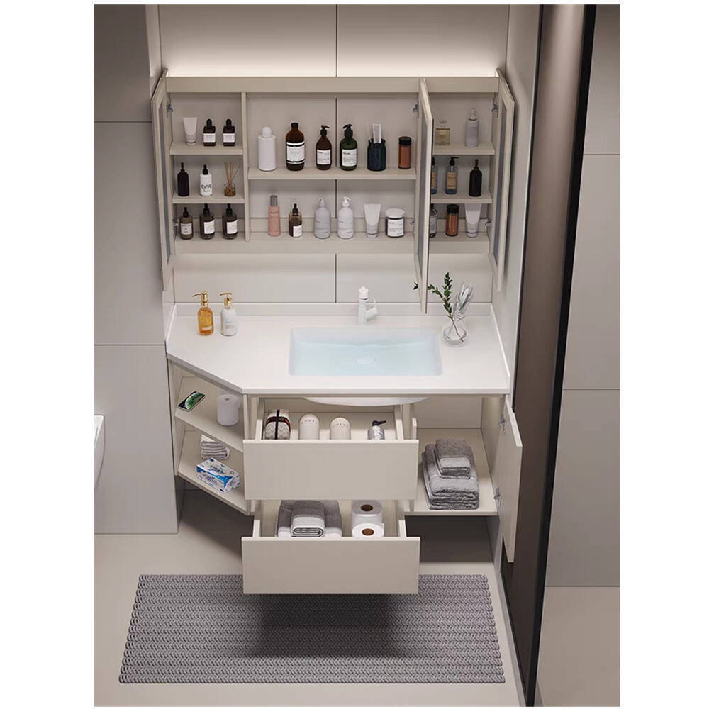Processing of irregularly cut corner bathroom washbasins, rock plate ceramic washbasins, and beveled corner bathroom cabinets details Picture