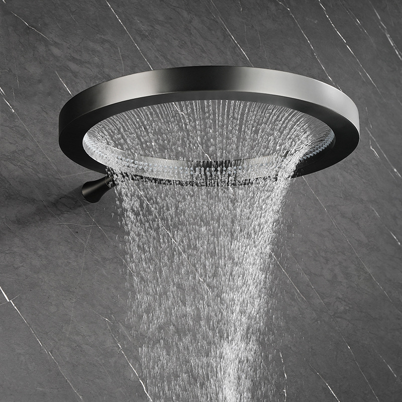 Foreign trade waterfall shower screen set, home multi-functional bathroom, pressurized all-copper constant-temperature shower flower Specification drawing