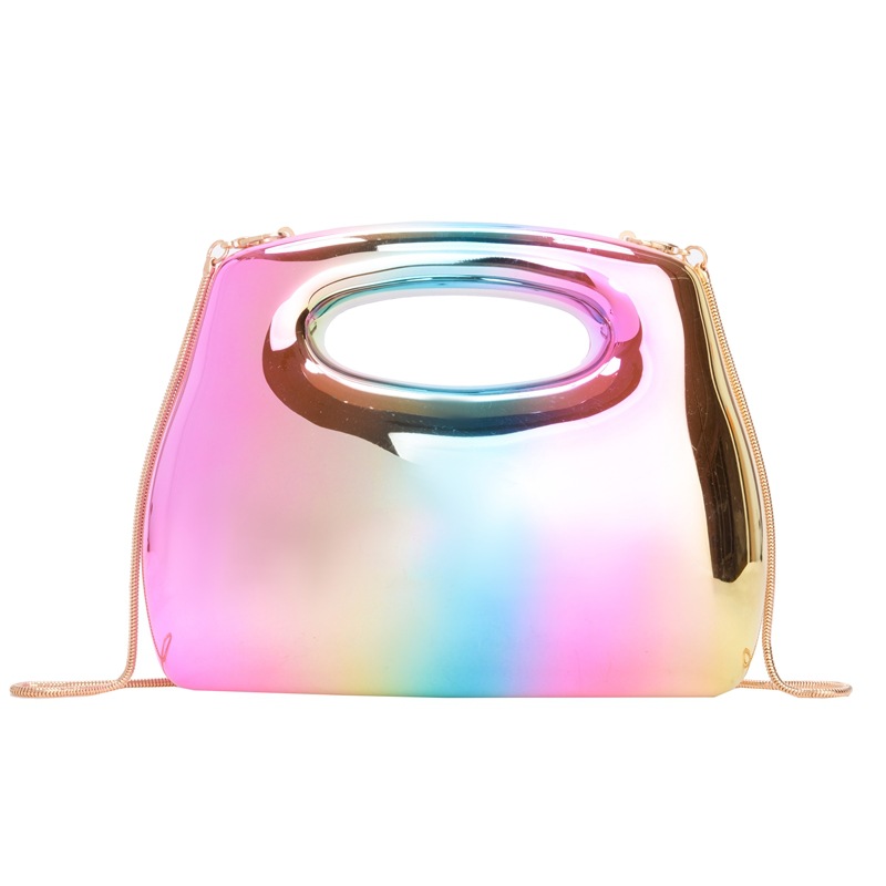 European and American cross-border acrylic bag, square fat box, clutch bag, metallic evening bag, decorative items, crossbody for women Item Picture
