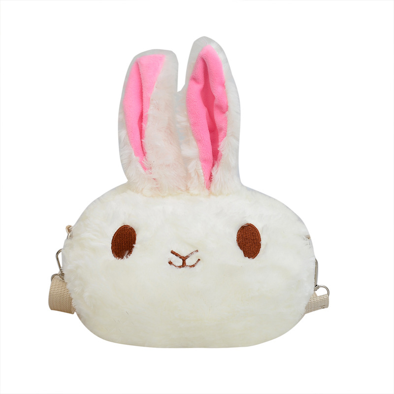New cartoon rabbit bag, plush toy, pearl chain, bear, single-shoulder crossbody bag, cute doll bag, claw machine Item Picture