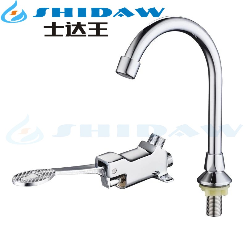Foot-operated washbasin faucet, foot-operated washbasin faucet, laboratory foot-operated faucet switch manufacturer foot pedal valve details Picture