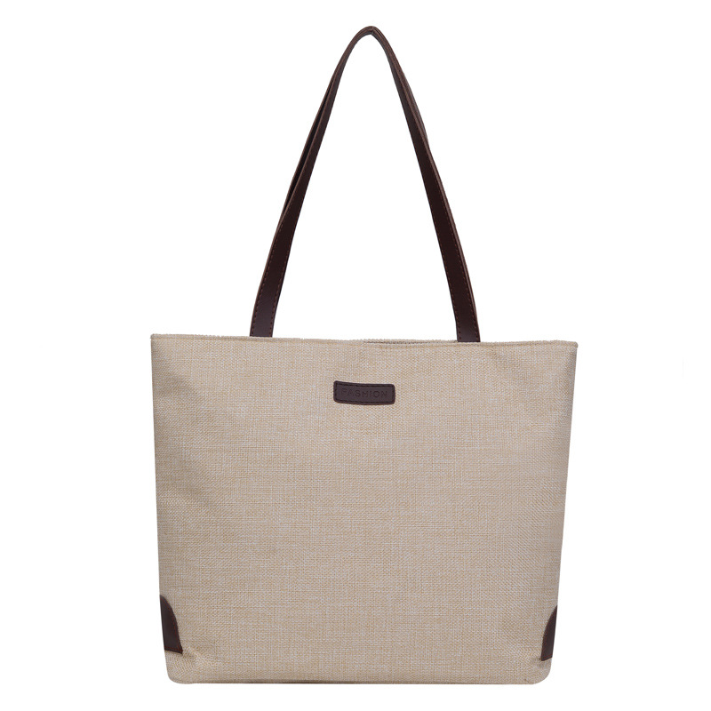 Hot-selling cotton and linen casual tote bags, large-capacity hand-held bucket bags, fashionable and simple solid-color single-shoulder bags, cross-border wholesale Item Picture