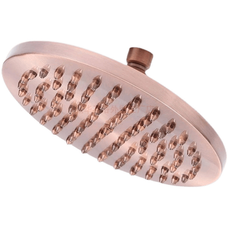Red antique copper 8-inch shower top spray, thickened antique European-style top spray, bathroom showerhead, copper nail shower head Item Picture