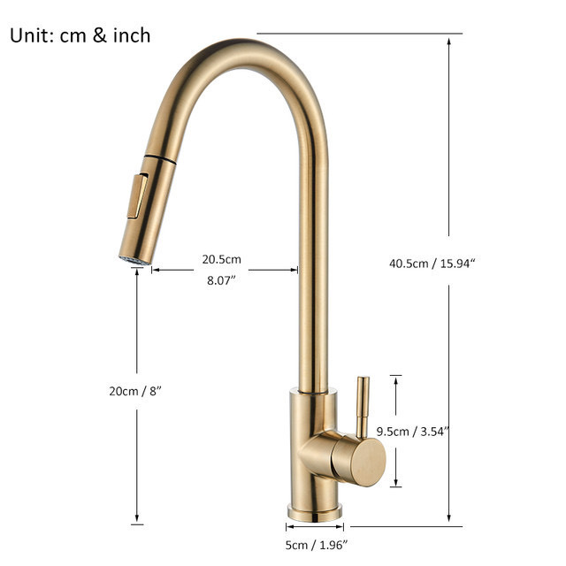 304 stainless steel flat kitchen faucet, pull-out universal telescopic rotating sink, sink, hot and cold water faucet Application Scenario