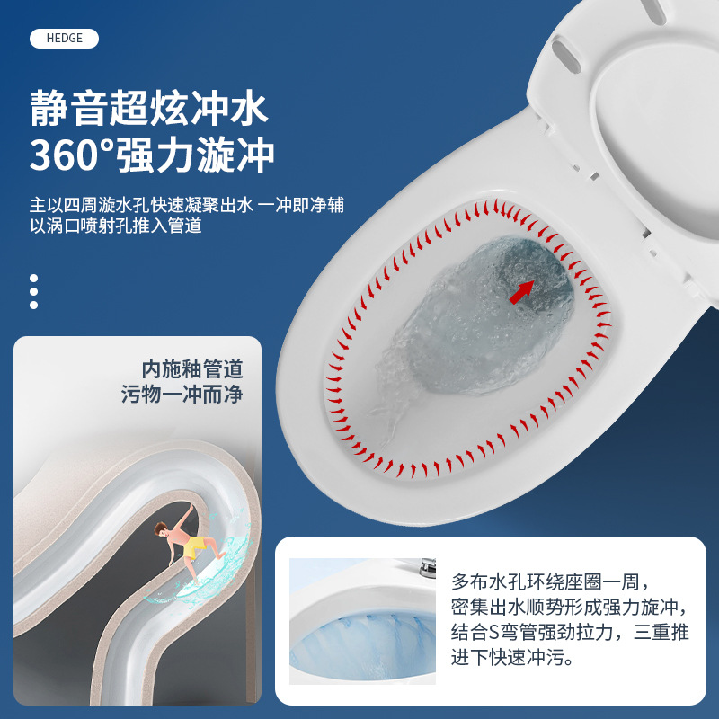 Ordinary toilet, sitting toilet, household Chaozhou bathroom, siphonic toilet, small-sized apartment, hotel toilet Application Scenario