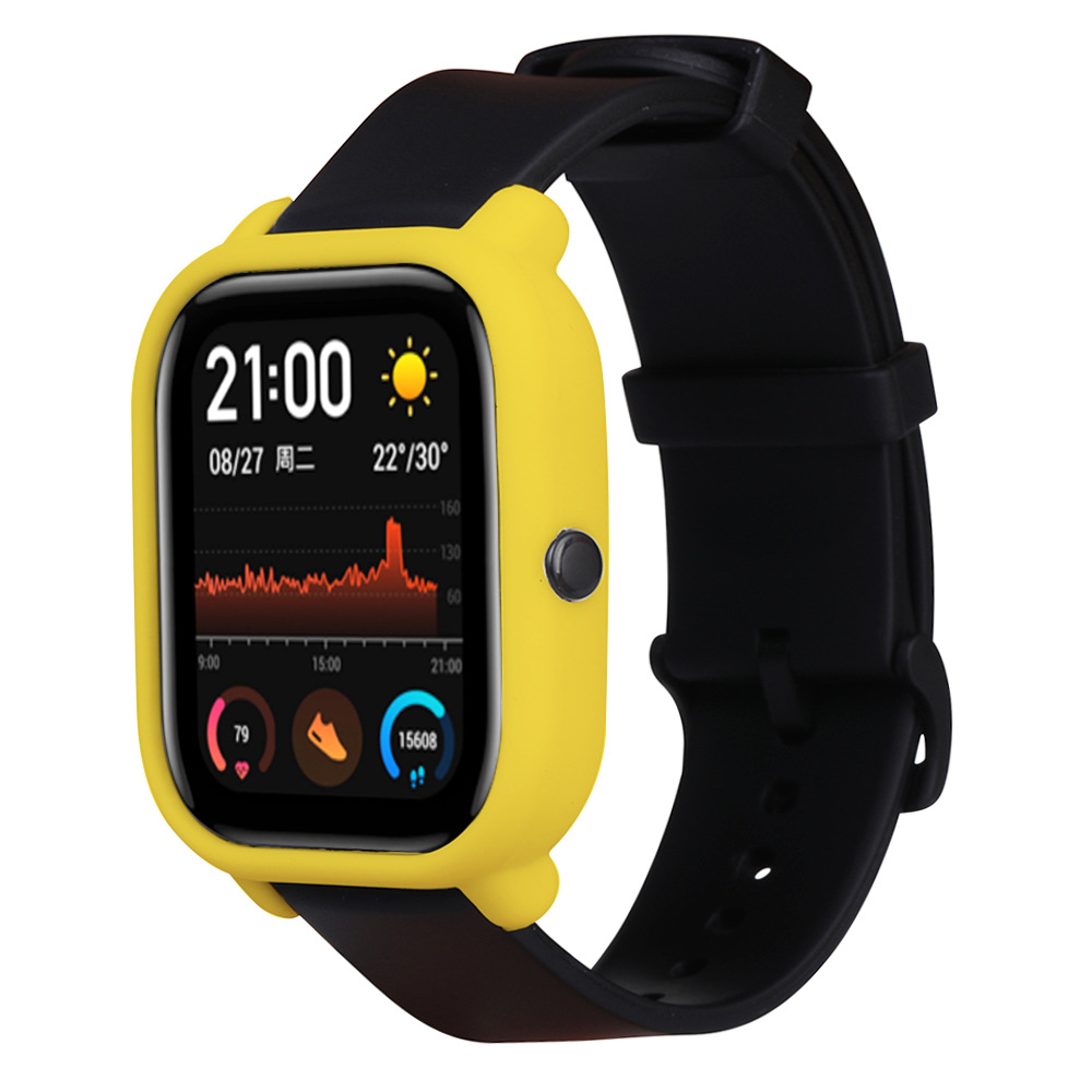 Suitable for Huami Amazfit GTS silicone protective case, solid color anti-drop and scratch-resistant soft rubber protective cover, soft details Picture