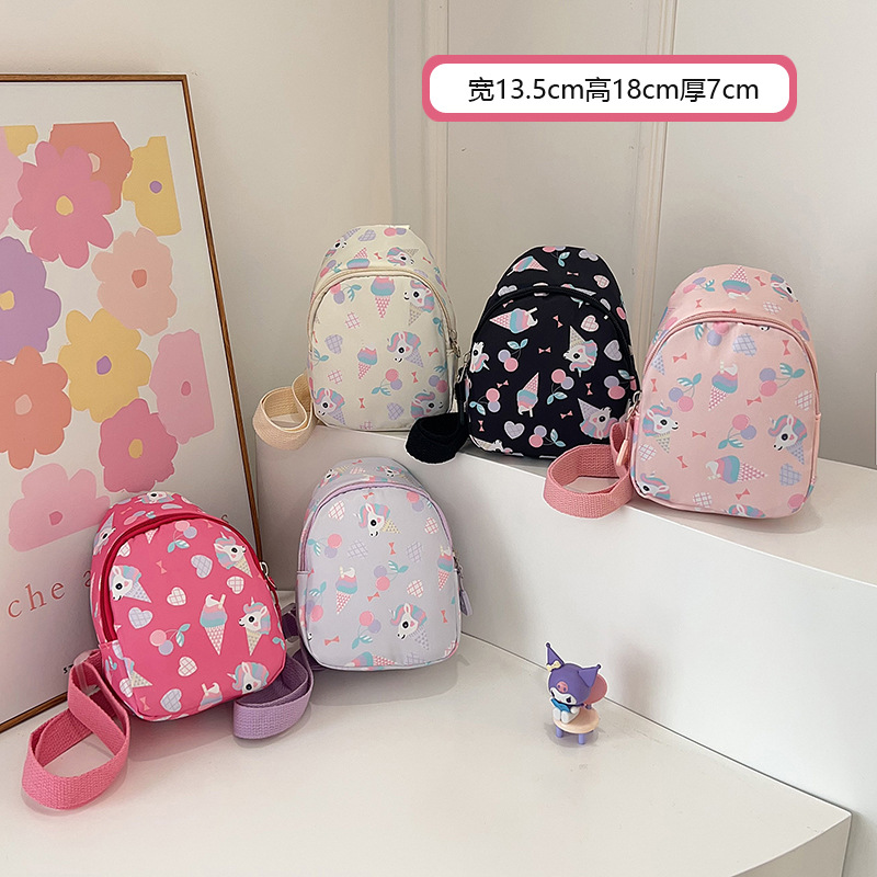 Spring new cute and versatile kindergarten bags, trendy, casual and fashionable cartoon children's chest bag and crossbody bag details Picture