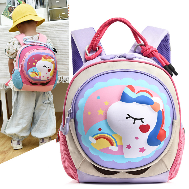 New anti-wandering children's schoolbag Cartoon little dinosaur children's backpack for 2-5 years old early education class boys and girls backpack 4 details Picture