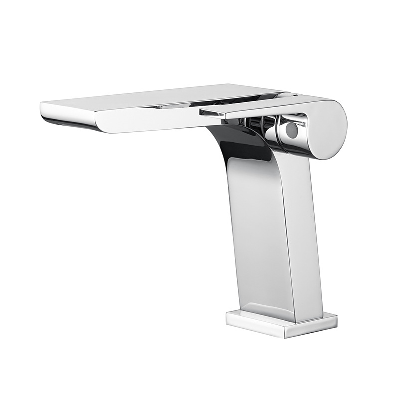 Copper gun, grey piano key switch faucet, black chrome cold and hot basin faucet, golden bathroom faucet Item Picture