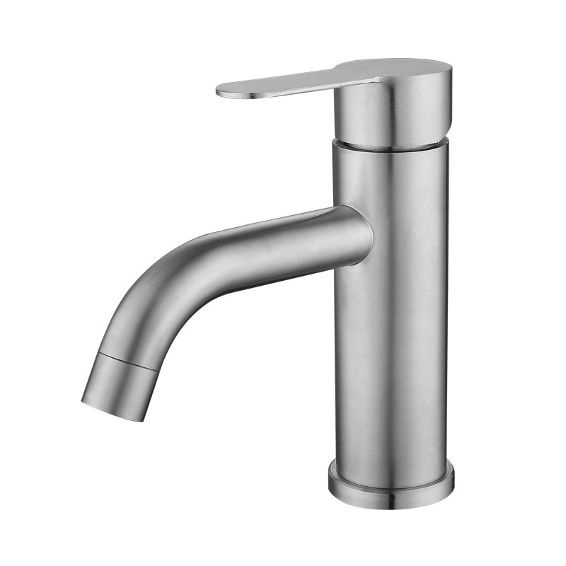 Wholesale 304 stainless steel washbasin faucet, single-hole cold and hot mixed water, bathroom hand washing basin faucet from the manufacturer Item Picture