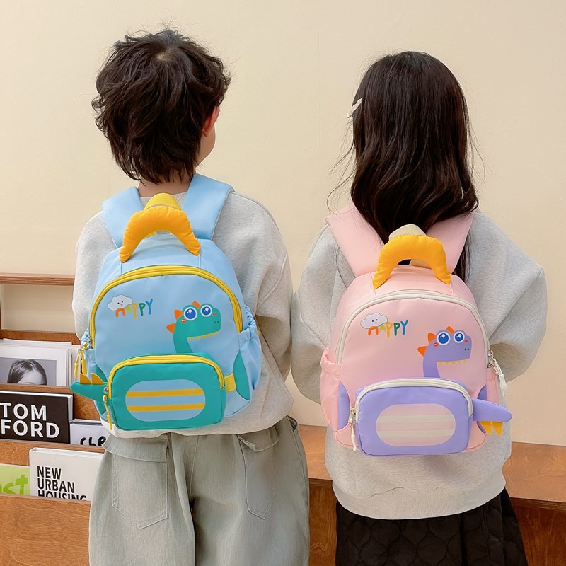2025 New cartoon cute backpacks for small and middle classes, boys' and girls' kindergarten schoolbags, children's casual dinosaur backpacks full figure