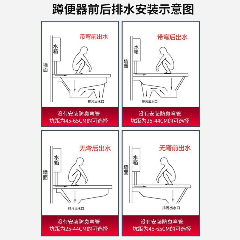 Monaco household ceramic squat toilet with water tank, complete set, squat pit, squat toilet, anti-odor toilet bowl, toilet pedal Specification drawing
