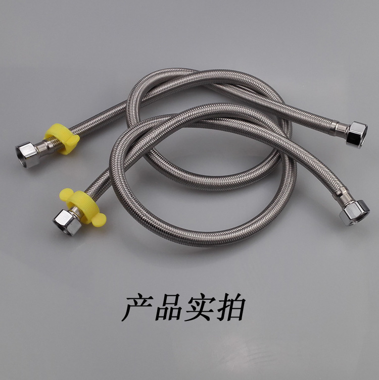304 stainless steel wire braided pipe explosion-proof hot and cold water inlet hose, faucet, toilet, water heater water supply pipe details Picture