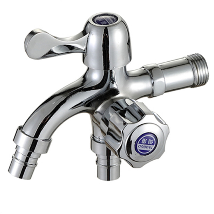 Supply faucet faucets with double-head wall-insertion wrench-type faucets and single-cooling washing machine faucets with one inlet and two outlets full figure