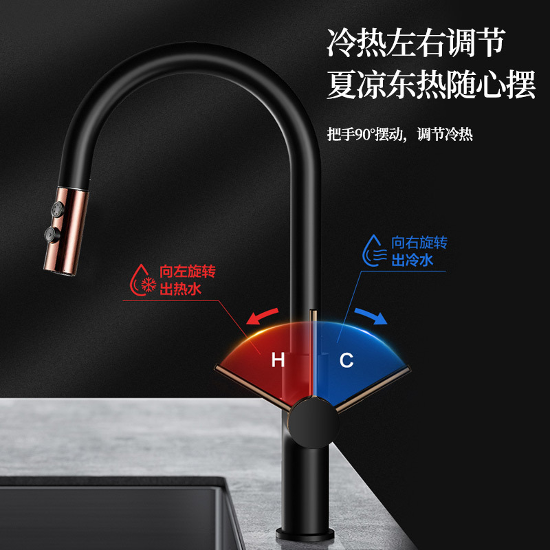 The source factory sensor touch intelligent sensing sink for washing vegetables, hot and cold kitchen, pull and touch touch faucet details Picture