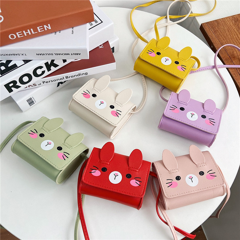 Children's accessories, small bags, cute and stylish little girl rabbit, single-shoulder crossbody bag, mini cartoon baby coin purse full figure