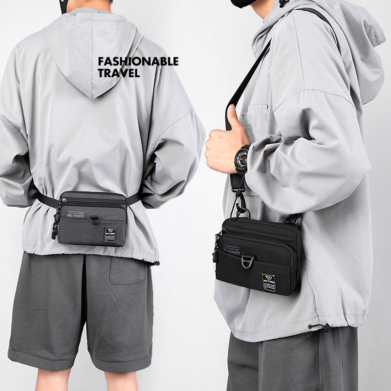 WEPOWER Cross-border new casual crossbody bag, men's bag, multi-functional single-shoulder bag, waist bag, outdoor sports small hanging bag details Picture