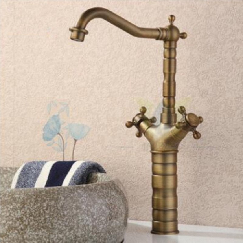 Manufacturer's cross-border stock wholesale of antique faucets, all-copper European retro dish basin faucets, and kitchen mixed faucets full figure