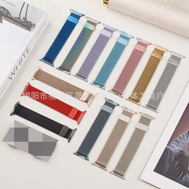 Compatible with Applewatch band, Milanese band, iWatch 7/8/9/10SE metal magnetic clasp details Picture
