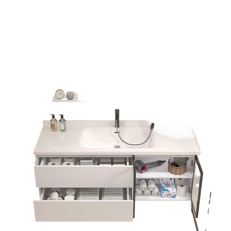 Modern ceramic integrated basin bathroom cabinet combination, modern and simple washbasin and washbasin set, bathroom washbasin Item Picture