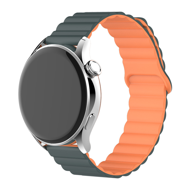 Compatible with Huawei gt3/gt4 dual-color silicone magnetic watch strap and Samsung Watch 6 universal 20/22mm watch strap Specification drawing
