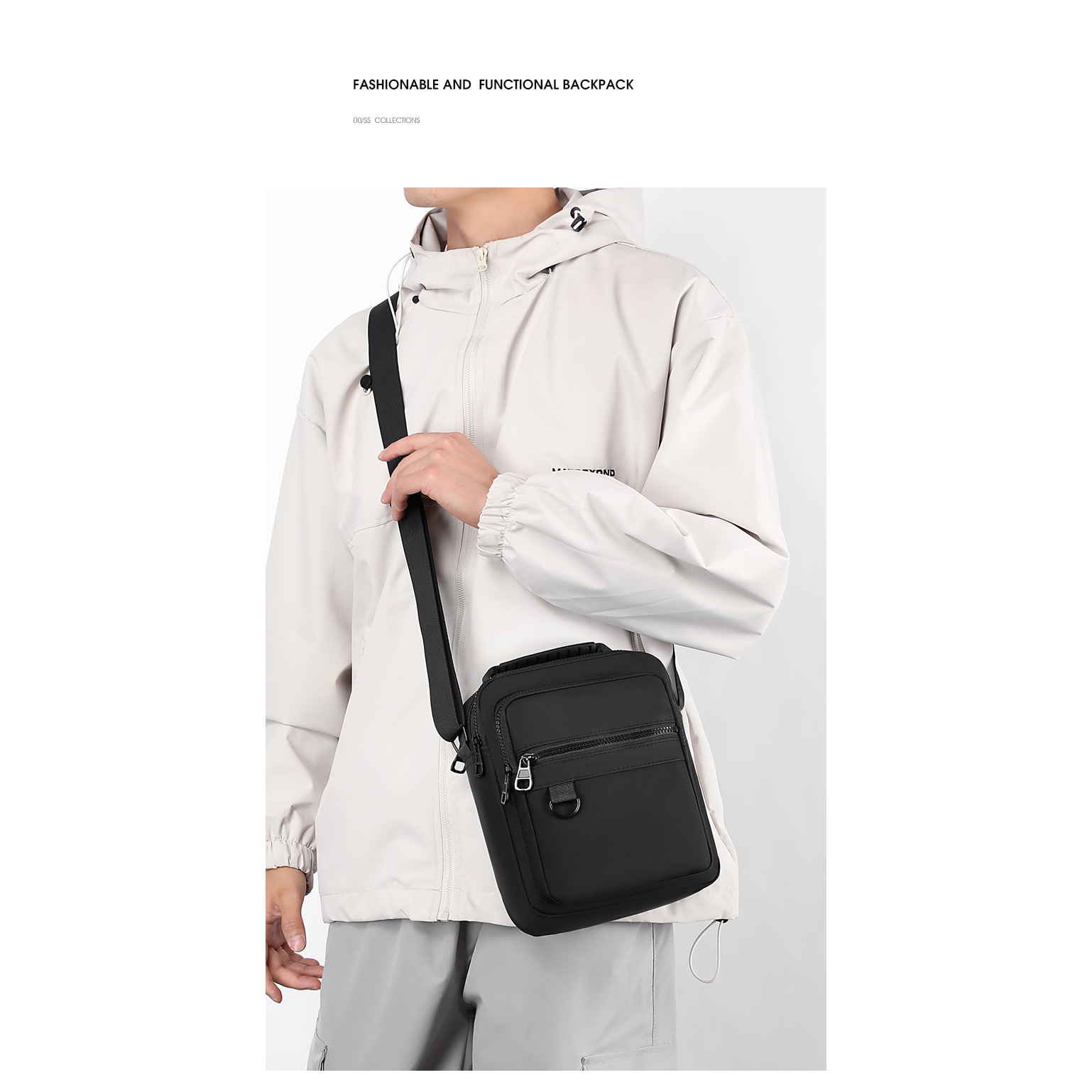 Men's bags, single-shoulder bags, casual crossbody bags, fashionable men's bags, trendy vertical sports small crossbody bags, travel small backpacks Application Scenario