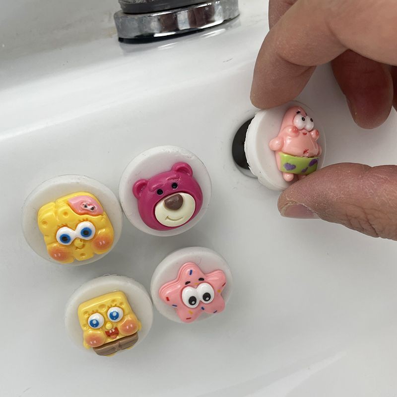 Cartoon cute washbasin overflow hole plug, washbasin side leakage silicone sealing cover accessory, anti-flying insects and anti-odor Application Scenario