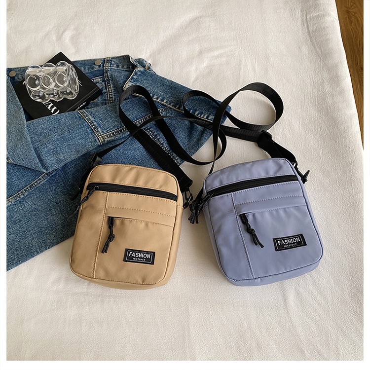 New Japanese streetwear brand single-shoulder bag, men's workwear style mini backpack, ins lightweight women's mobile phone crossbody bag details Picture