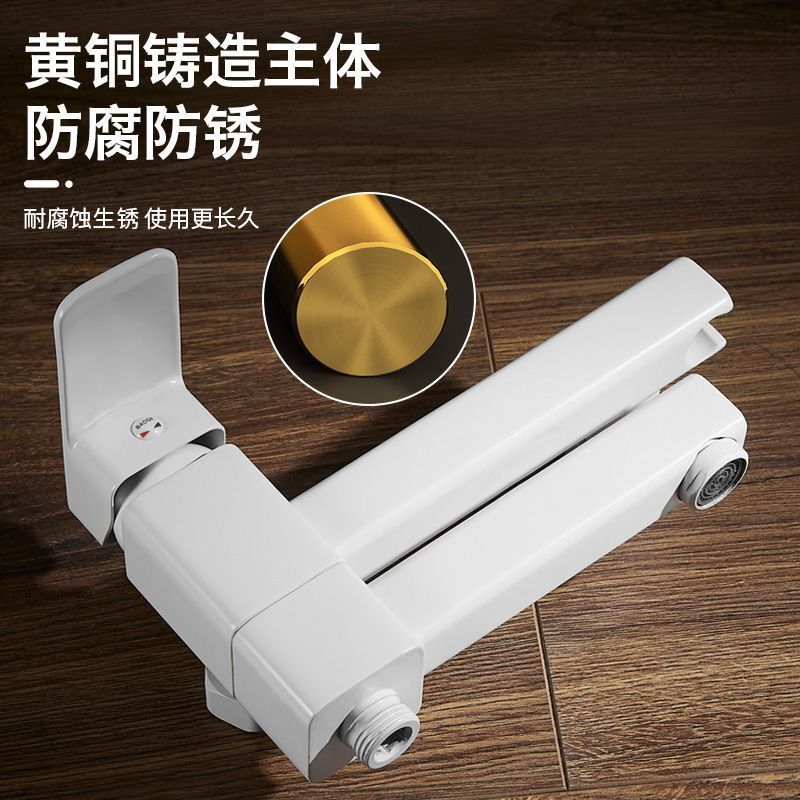 White bathtub faucet, simple shower head, all-copper mixing valve set, bathroom bath and shower pressurized nozzle Application Scenario