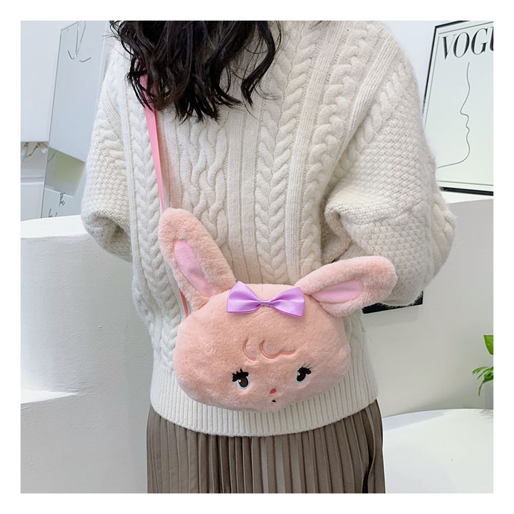 Plush rabbit bag, children's coin purse, cute princess single-shoulder bag for girls, autumn and winter crossbody bag for little girls Specification drawing