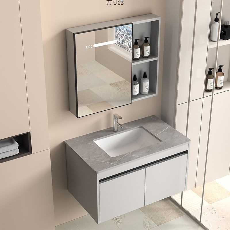 Thickened space bathroom cabinet, bathroom washbasin combination, integrated ceramic hand washing and grooming intelligent washbasin mirror cabinet Application Scenario