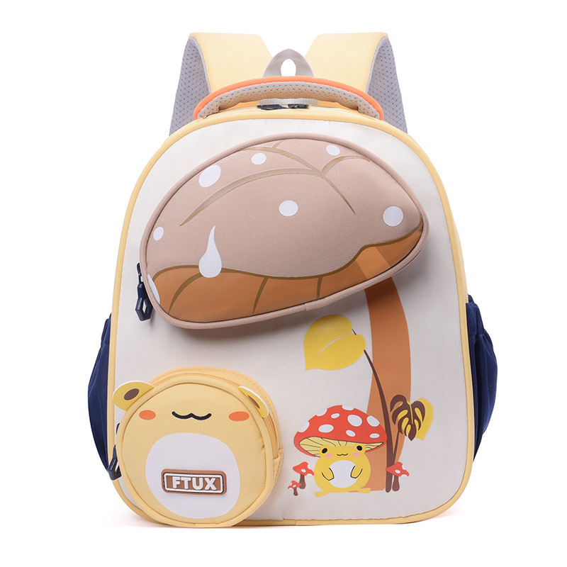 Kindergarten schoolbag, mushroom cartoon pattern schoolbag, preschool schoolbag, boys' and girls' small schoolbag for children's enrollment, foreign trade Item Picture