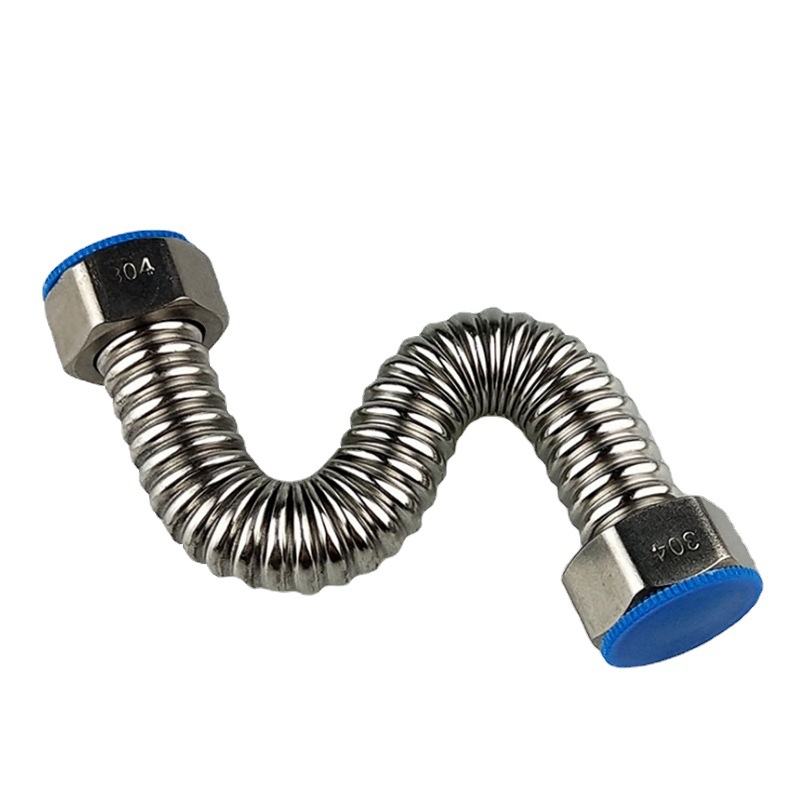 6-point 304 stainless steel corrugated pipe water heater inlet pipe for cold and hot water explosion-proof high-pressure metal hard wave hose Item Picture
