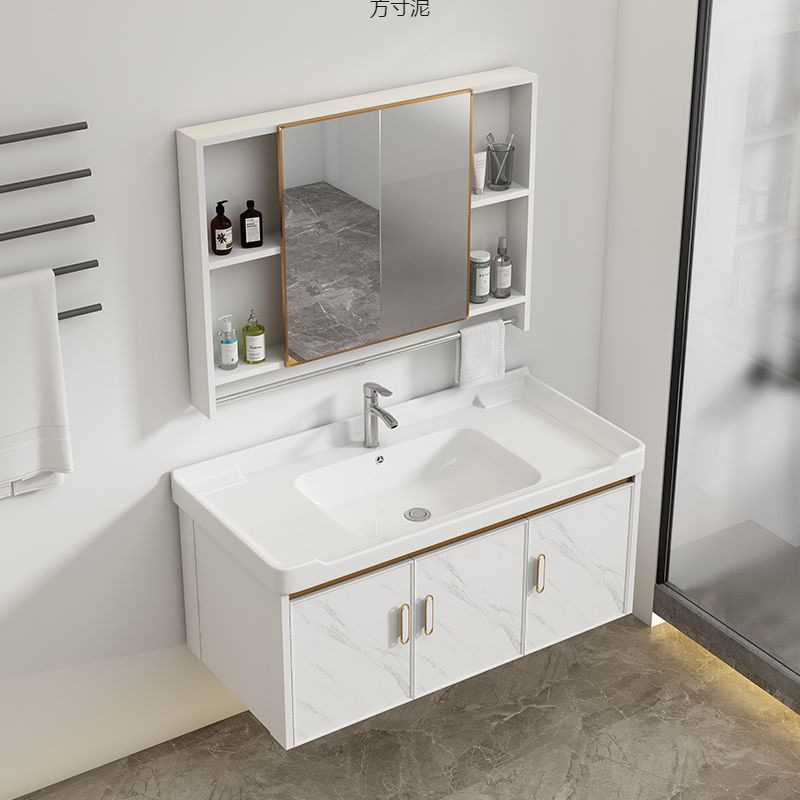 Modern space aluminum bathroom cabinet, bathroom and sanitary ware, ceramic washbasin cabinet set, washbasin, washbasin, sink and surface basin Item Picture