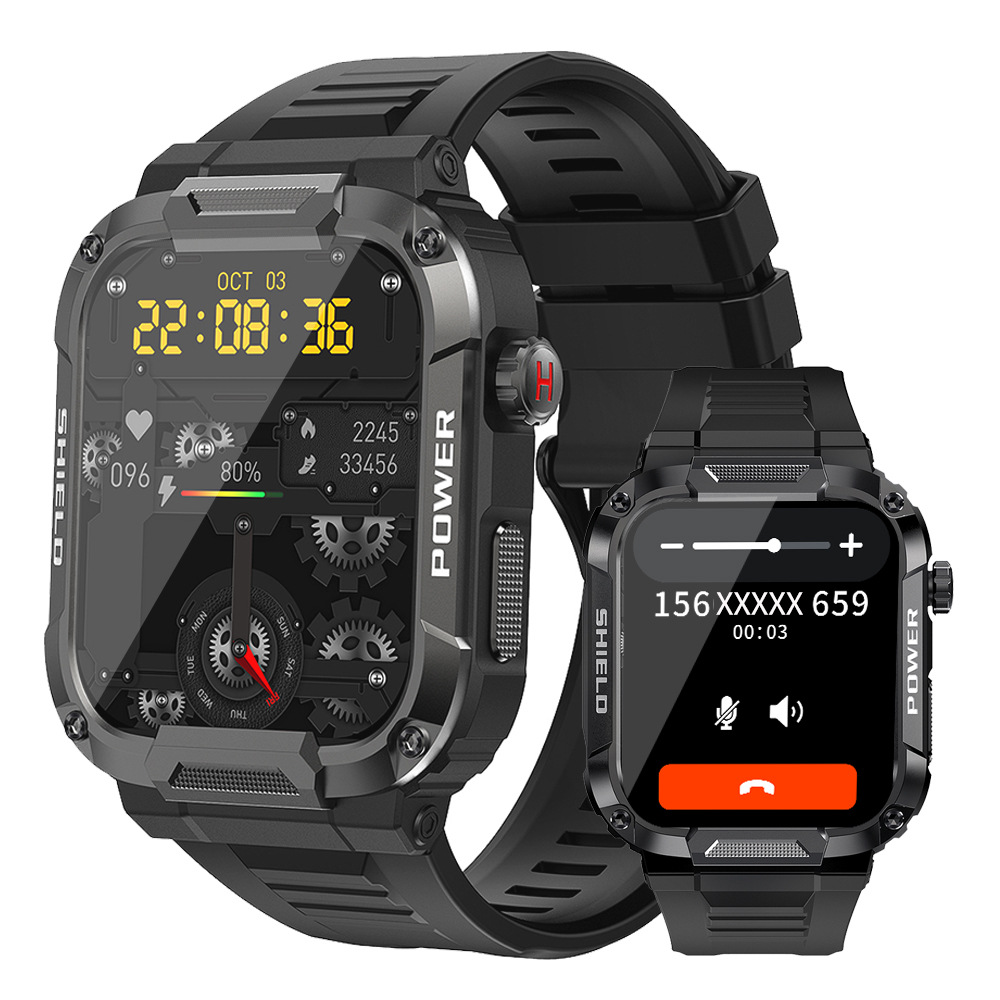 Cross-border MK66 smart bracelet, outdoor three-proof sports, Bluetooth call, music player, heart rate, blood pressure and health watch full figure