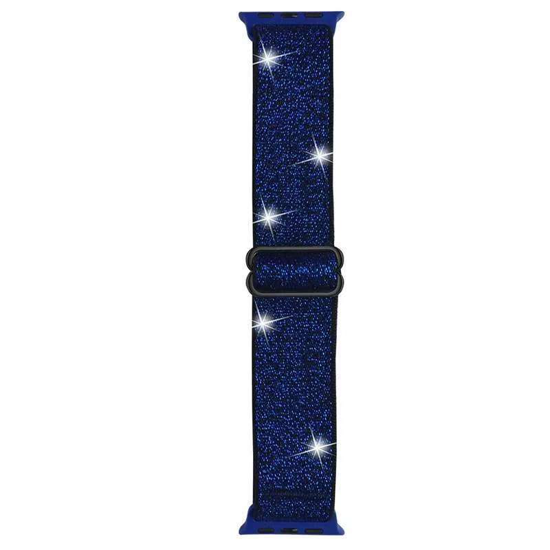 This elastic nylon woven sliding buckle watch strap is suitable for the applewatch87se generation details Picture