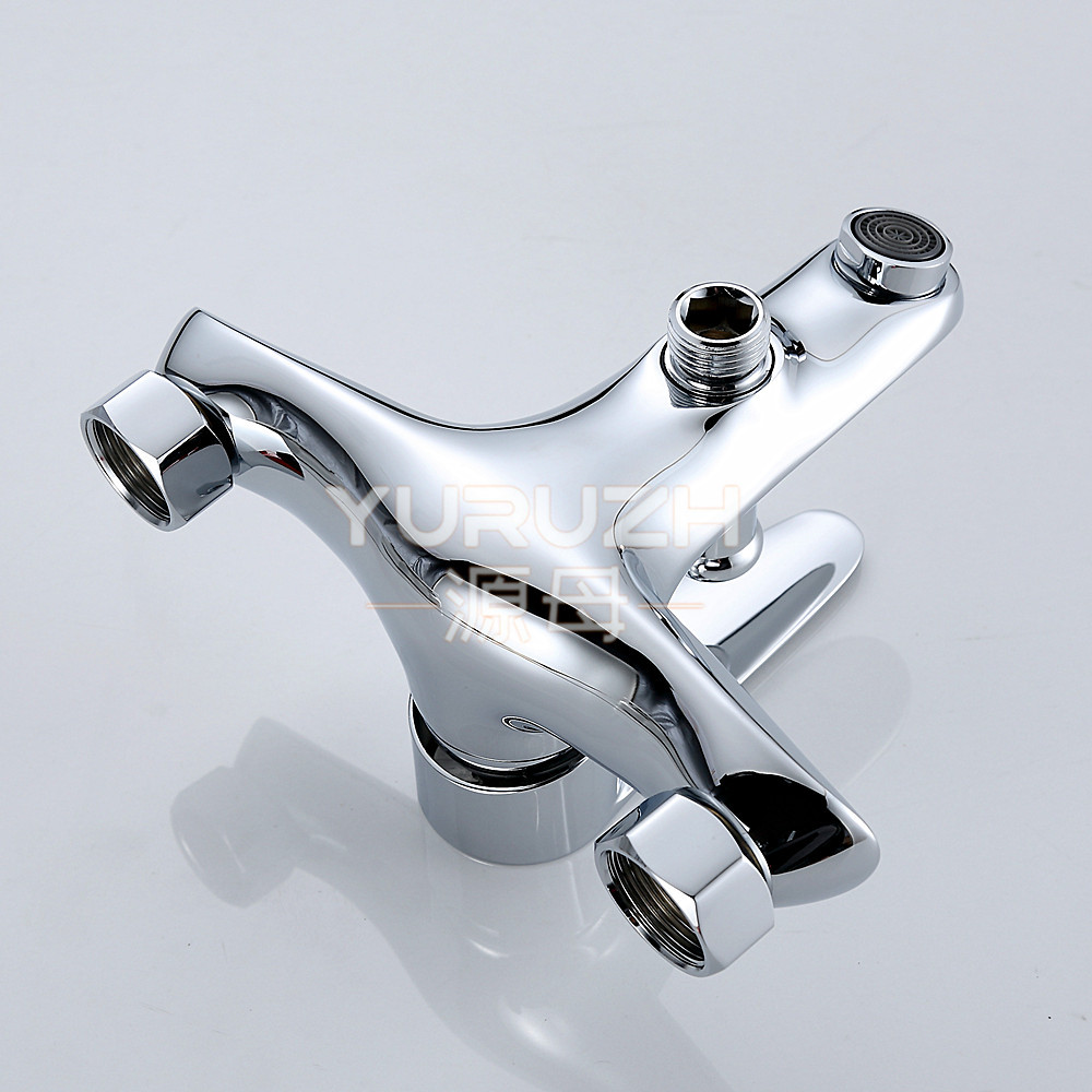 Manufacturer's all-copper shower faucet and showerhead set, three-in-one wall-mounted concealed mixing valve, household cold and hot bathtub faucet Specification drawing