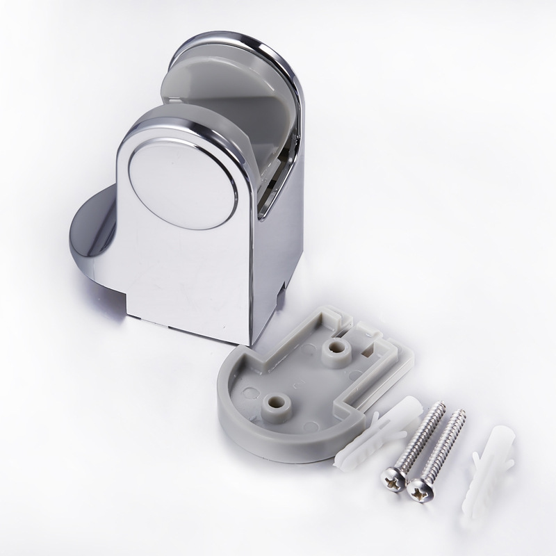 Bathroom accessories: Adjustable shower head, movable electroplated wall base, handheld shower head bracket, fixed base details Picture