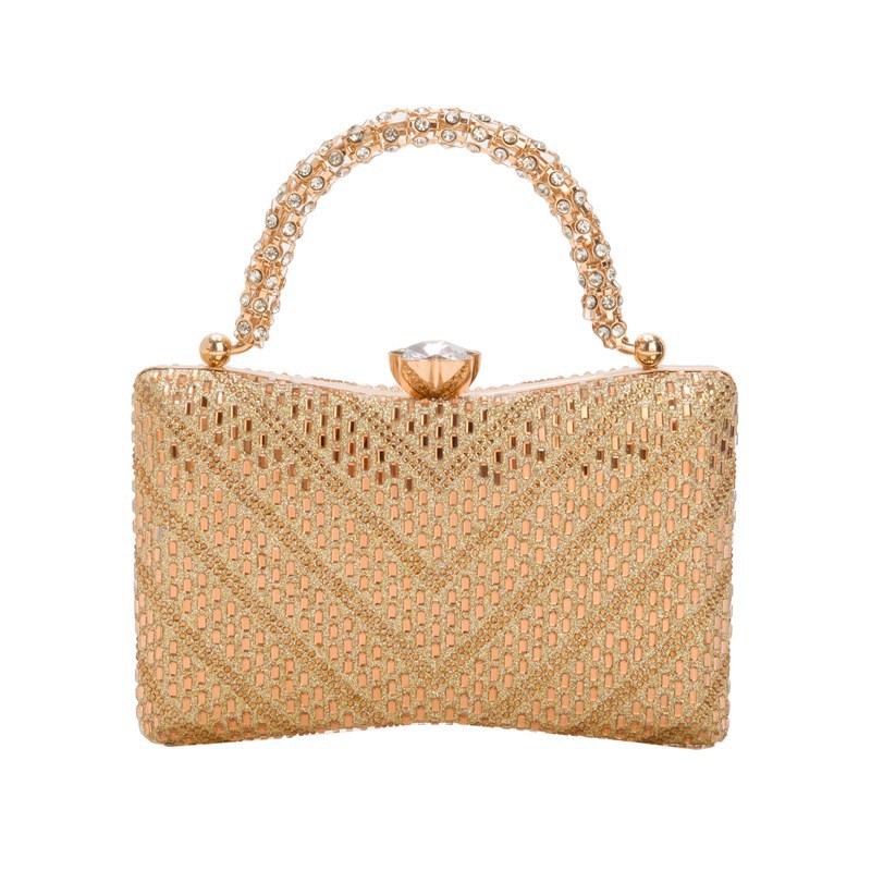2025 New cross-border dinner bag, diamond-encrusted hand-held European and American evening dress bag, clutch bag, ladies' bag Item Picture