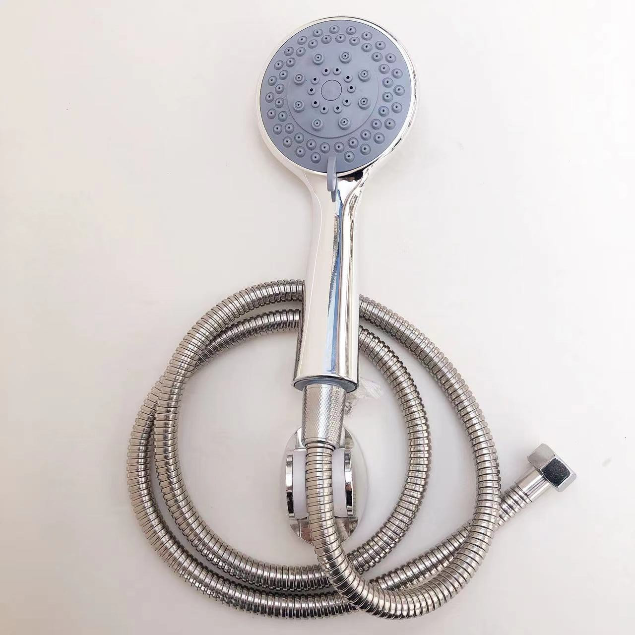 Xiamen hand-held shower head five-speed water outlet hose connection shower head three-piece set with paper card pattern included Application Scenario