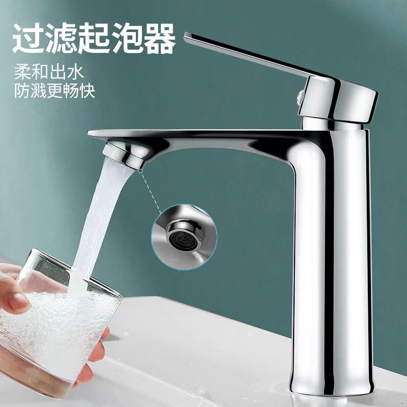 Cross-border foreign trade washbasin faucet, bathroom hot and cold water faucet, washbasin, countertop basin, bathroom cabinet faucet Application Scenario