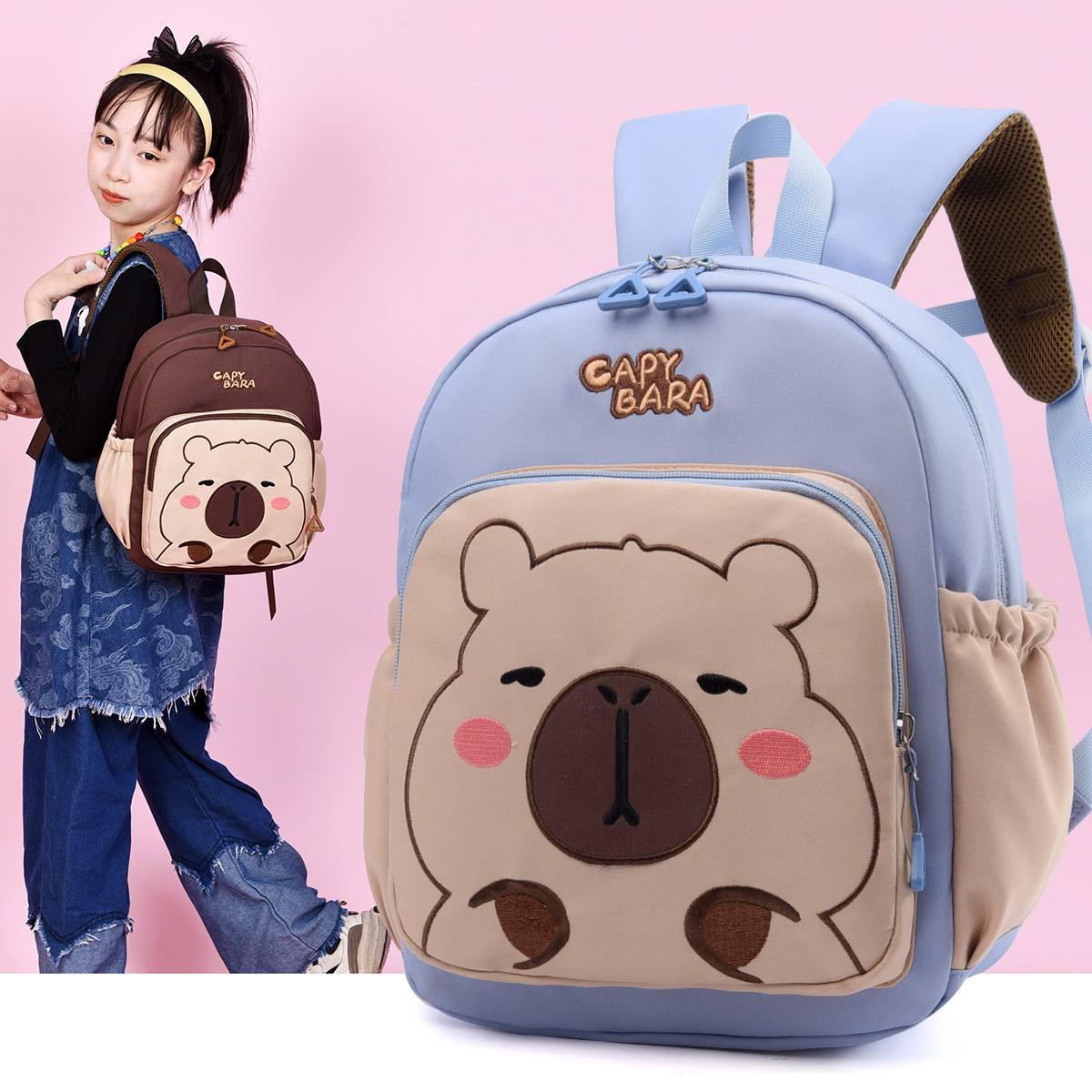 Cute little calf children's eggshell bag kindergarten schoolbag for boys and girls, cartoon cute and fun children's backpack full figure