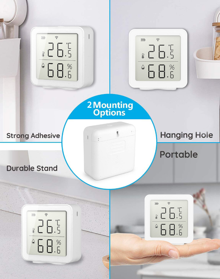 Manufacturer's in-stock Tuya smart home WFI temperature and humidity detector, wireless temperature and humidity sensor, intelligent linkage details Picture