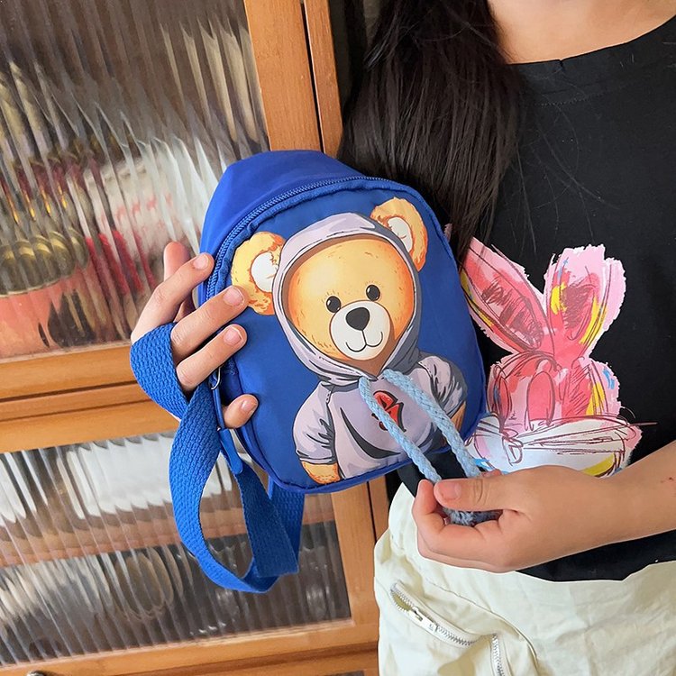 New cartoon children's chest bag for dressing, little bear for boys and girls, crossbody bag for babies to go out, small change backpack for girls Specification drawing