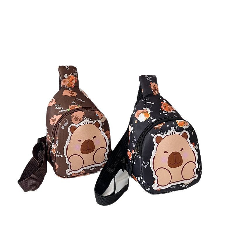 New children's chest bag, cartoon crossbody bag for kids, cute kindergarten backpack, cartoon print, stylish single-shoulder bag, trendy Item Picture