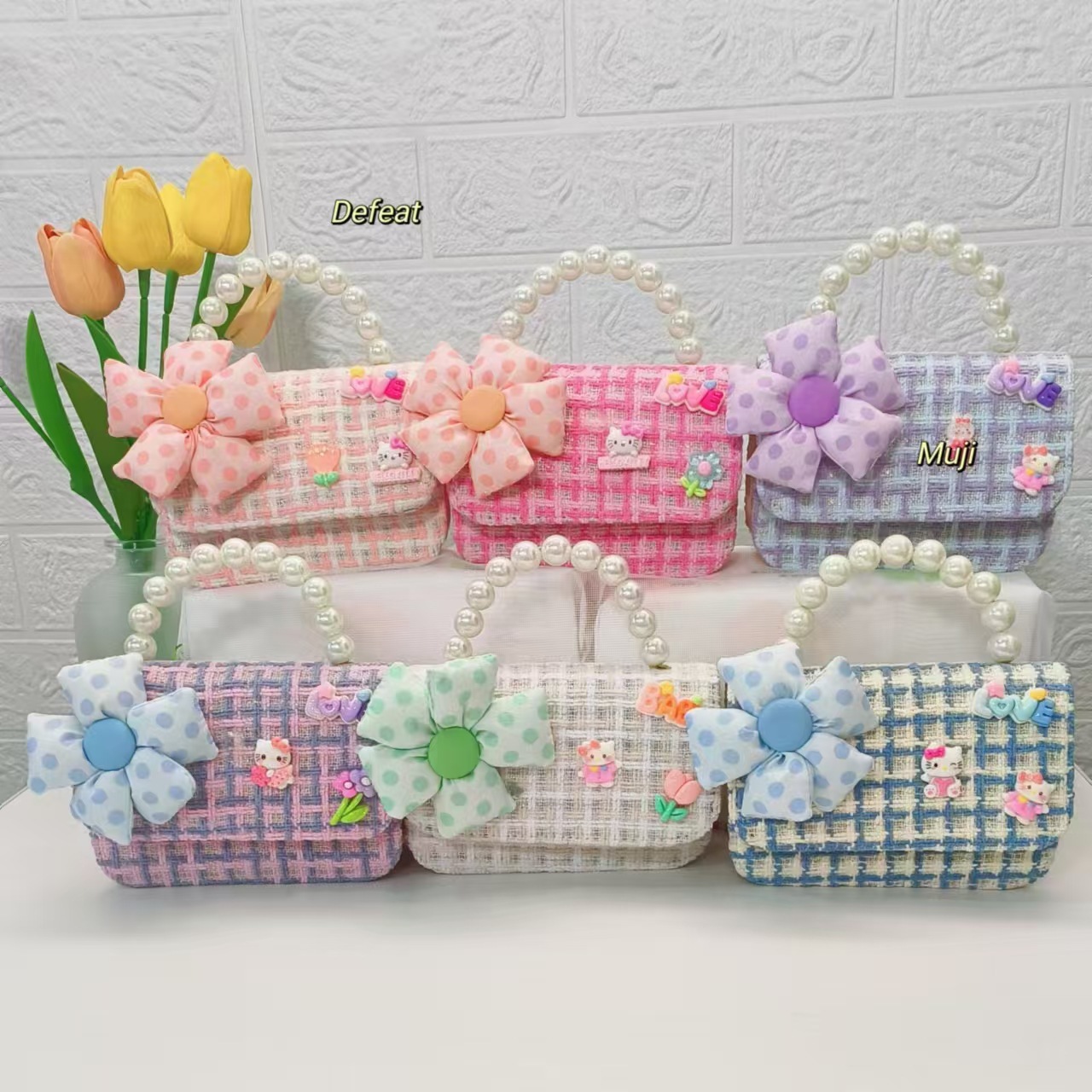Pearl handbag, Melody Little Cat, little girl, loose change accessory bag, Chanel-style chain bag, crossbody princess bag Application Scenario