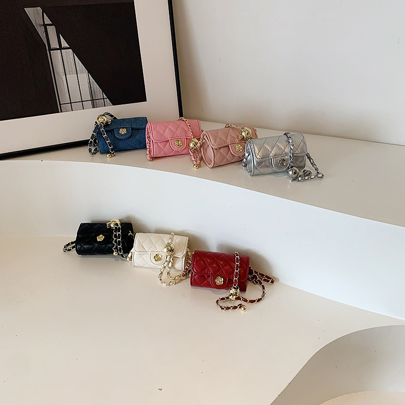2025 Cross-border New mini Chanel-style children's and family Edition Golden Ball crossbody Accessory Lipstick Small Bag for women details Picture