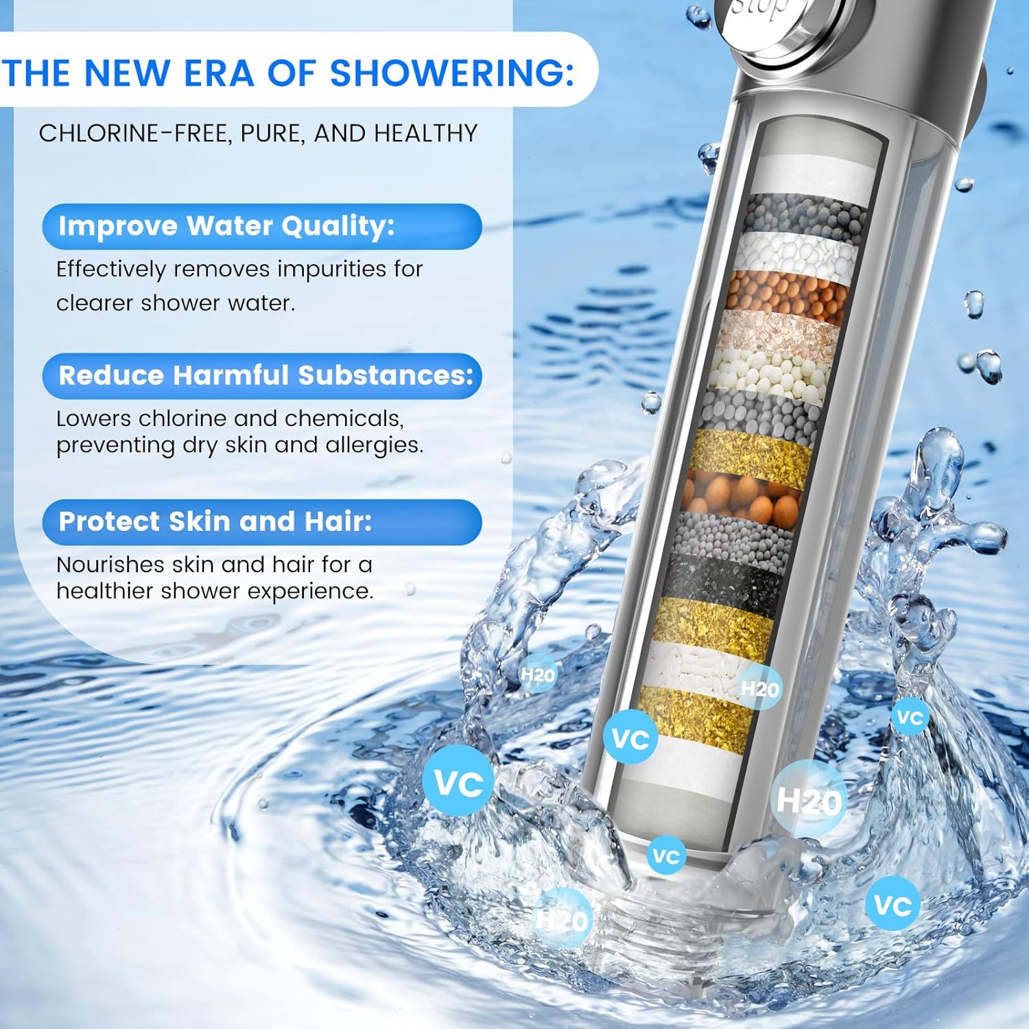 Cross-border wearing shower head, powerful pressurized bathroom shower head, spray, hand-held hand-filtered showerhead Application Scenario